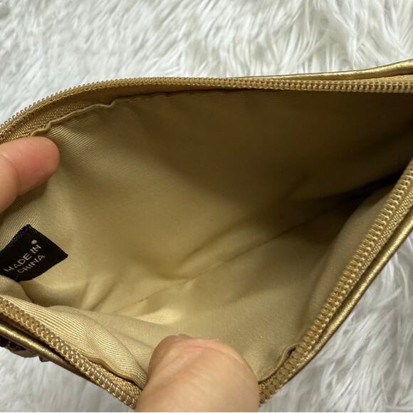 COACH Tan Signature Canvas Suede Stud Wristlet - Picture 6 of 7